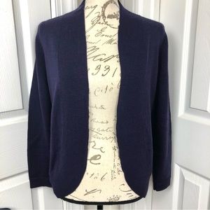 Coldwater Creek Purple 100% Wool Open Cardigan Sweater Size XS